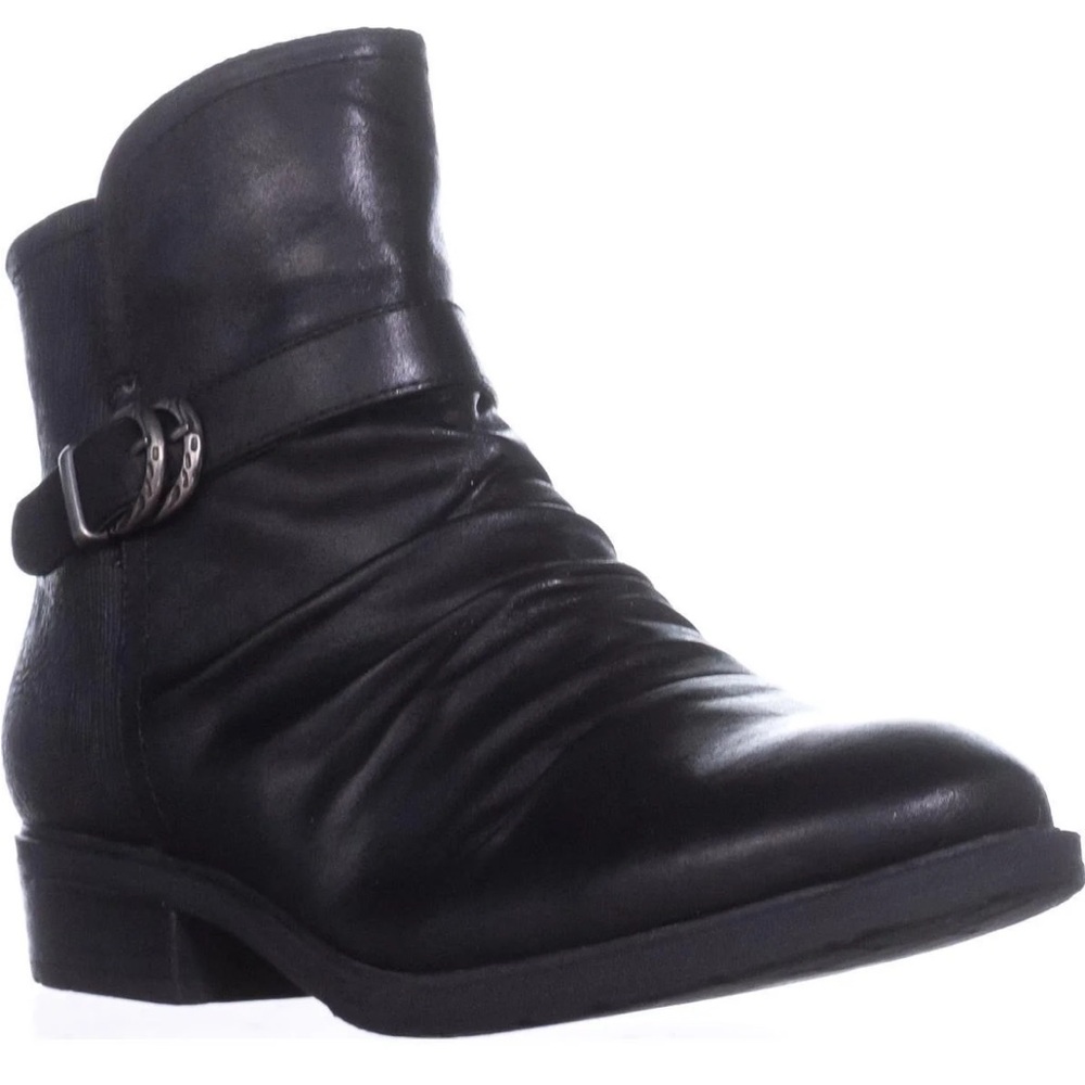 BARETRAPS  Size 7 'Ysidora' Slate Grey Pleated Side Zip Ankle Flat Comfort Boots